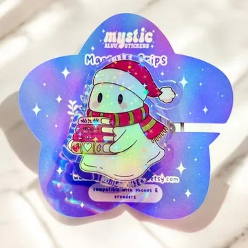 Winter Ghost Sparkly Cozy Holiday Cute Trendy MagSafe Phone Grip