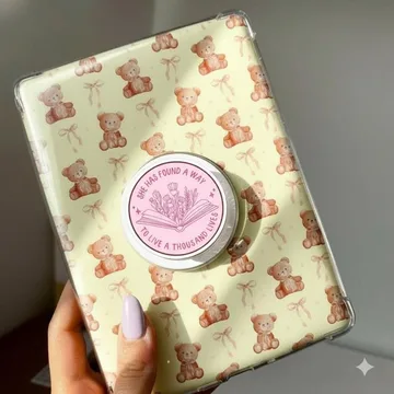 Pastel Stacked Books Soft Girl Lavender Magnetic Cute Phone Grip