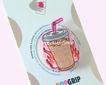Iced Coffee Spicy Books Pink Coffee Kindle Book Lover Phone Grip