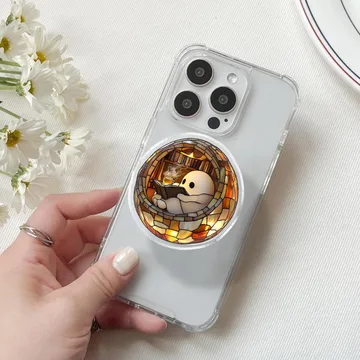Bookish Ghost Kindle Book Lover Magnetic Cute Trendy Phone Grip