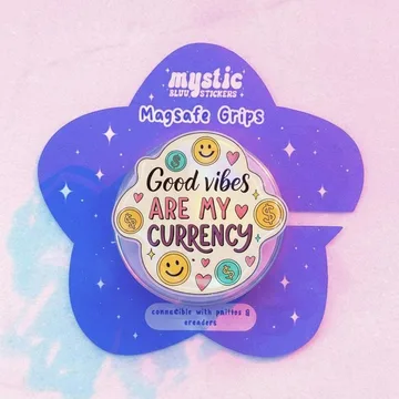 Animgood Vibes Quote Colorful Smiley Face Money Kawaii Phone Grip