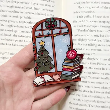 Cozy Christmas Reading Window Kindle Winter Bookish Phone Grip