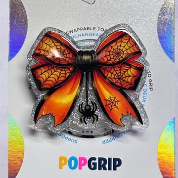 Orange Spider Bow Kindle Bookish Book Lover Coquette Phone Grip