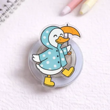 Raincoat Goose Duck with Umbrella Kindle Bookish MagSafe Phone Grip