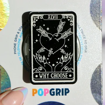 Why Choose Romance Book Tarot Card Kindle Sparkly Black Phone Grip
