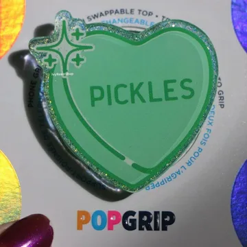 Sparkly Green Pickle Kindle Bookish Book Lover Magnetic Phone Grip