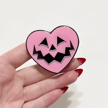 Pink Jack O Lantern Heart Halloween Spooky Pumpkin Phone Grip
