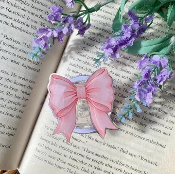 Emotional Support Kindle Pink Bow Adorable Swan Bookish Phone Grip