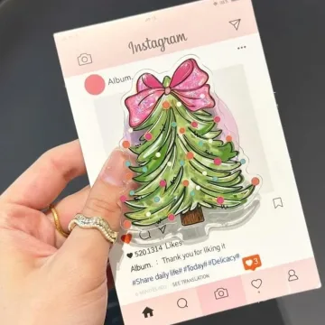 Christmas Tree Xmas Bow Kindle Bookish Book Lover Phone Grip