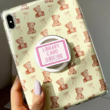Library Card Pink Library Card Book Stack MagSafe Phone Grip