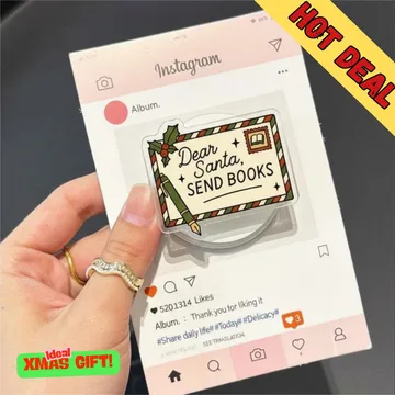 Santa Bookish Xmas Kindle Book Lover Christmas MagSafe Phone Grip