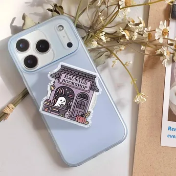 Haunted Bookshop Bookish Ghost Bookstore Kindle Book Lover Phone Grip