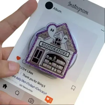 Haunted Bookstore Halloween Bookish Kindle MagSafe Phone Grip
