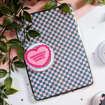 Emotional Support Kindle Heart Kindle Bookish Book Lover Phone Grip