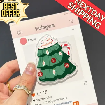 Christmas Tree Mug Festive Holiday Santa Snowflake Phone Grip