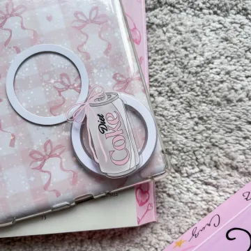 Coquette Pink Bow Diet Soda Can Ribbon Magnetic Cute Phone Grip