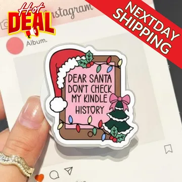 Dear Santa Christmas Bookish Kindle Book Lover Snowflake Phone Grip