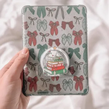 Christmas Tree Book Cozy Holiday Kindle Book Lover Phone Grip