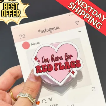 I M Here for Red Flags Heart Valentine Cupid Magnetic Phone Grip