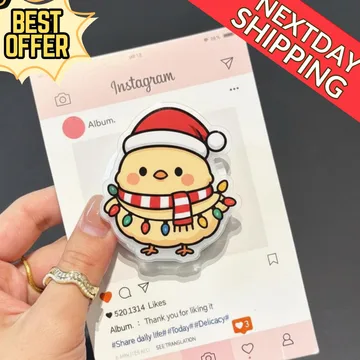 Christmas Chick with Lights Santa Snowflake MagSafe Phone Grip