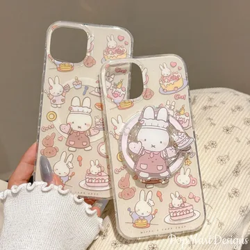 Kawaii Bunny Chef Bunny with Apron and Heart Chibi Phone Grip