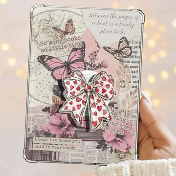 Coquette Valentine S Day Red Heart Bow Retro Kindle Book Phone Grip