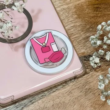 Adorable Pink Nurse Uniform Stethoscope Nursing MagSafe Phone Grip