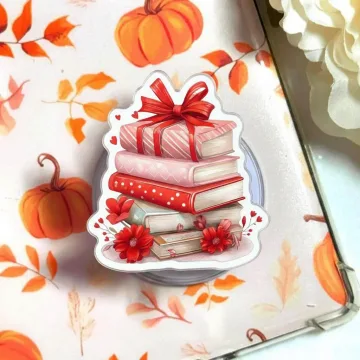Stacked Books with Bow Book Lover Kawaii Kindle Bookish Phone Grip