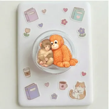 Team Punch Baby Monkey Leaning Plush Kindle Cozy MagSafe Phone Grip