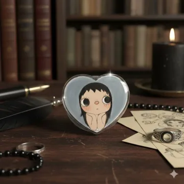 Big Eyes Heart Moody Vintage Girl Dark Academia Mobile Phone Grip