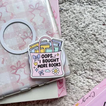 Oops I Bought More Books Magnetic Cute Trendy Stylish Phone Grip