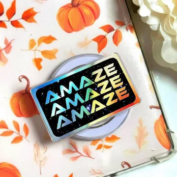 Amaze Colorful Retro Space Motivational Quote Fun Galaxy Phone Grip