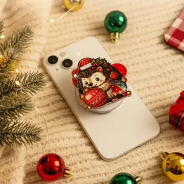 Hedgehog Christmas Kindle Bookish Book Lover Santa Phone Grip