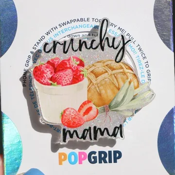 Crunchy Mama Sparkly Kindle Bookish Book Lover Mom Life Phone Grip