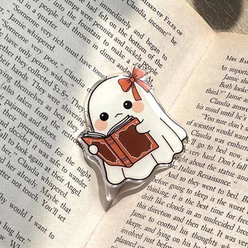 Halloween Ghost Book Lover Gifts Kindle Bookish Spooky Phone Grip