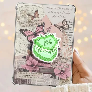 Book Lover Cake Coquette Green Heart Bow Kindle Book Phone Grip