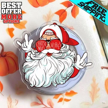 Christmas Vibe Cool Santa Clause Snowflake MagSafe Phone Grip