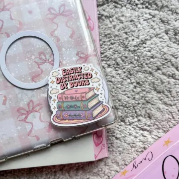 Easily Distracted by Books Magnetic Cute Trendy Stylish Phone Grip
