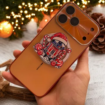 Christmas Robot Santa R2 D2 with Candy Canes and Gifts Phone Grip