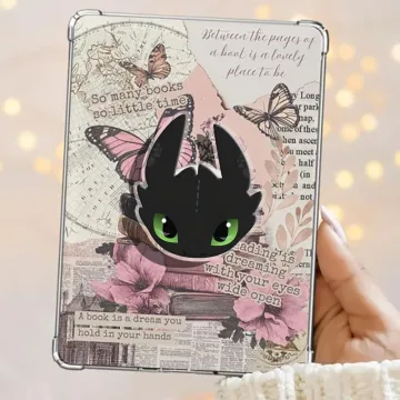 Black Furry Cartoon Night Dragon Kindle Book Lover Phone Grip