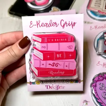 Pink Bookish Combo Kindle Book Lover Magnetic Cute Phone Grip