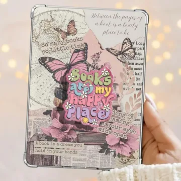 Books Are My Happy Place Kindle Text Book Lover Bookish Phone Grip