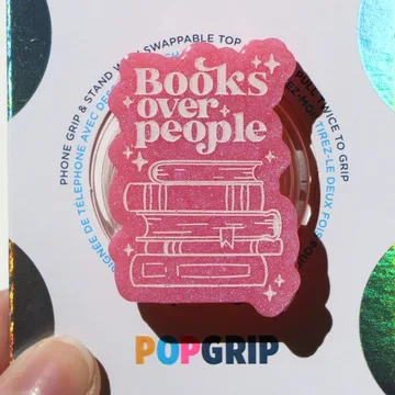 Bookish Pink Books Over People Quote Kindle Book Lover Phone Grip