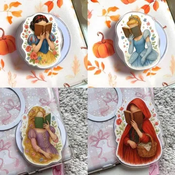 Fairytale Princess Reading Book Magnetic Cute Trendy Phone Grip