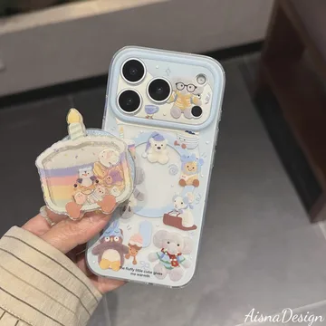 Bear and Cake Magnetic Cute Trendy Stylish Phone Grip