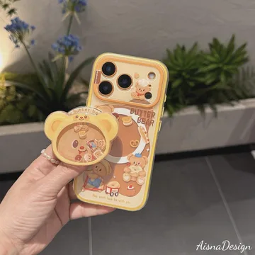 Butter Bear and Teddy Magnetic Cute Trendy Stylish Phone Grip