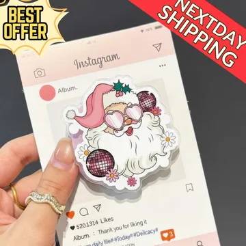 Cool Santa Fun Funky Christmas Snowflake Magnetic Phone Grip