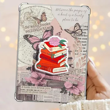 Retro Red Book Stack Romance Book Kindle Book Lover Phone Grip