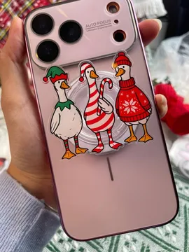 Three Festive Geese Cute Trendy Stylish Aesthetic MagSafe Phone Grip