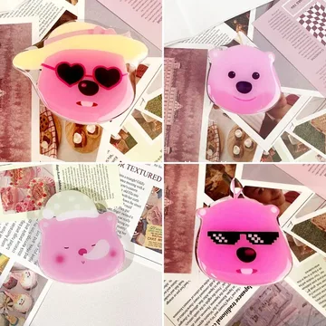 Zanmang LP Pink Beaver Kawaii Anime Character Funny Phone Grip